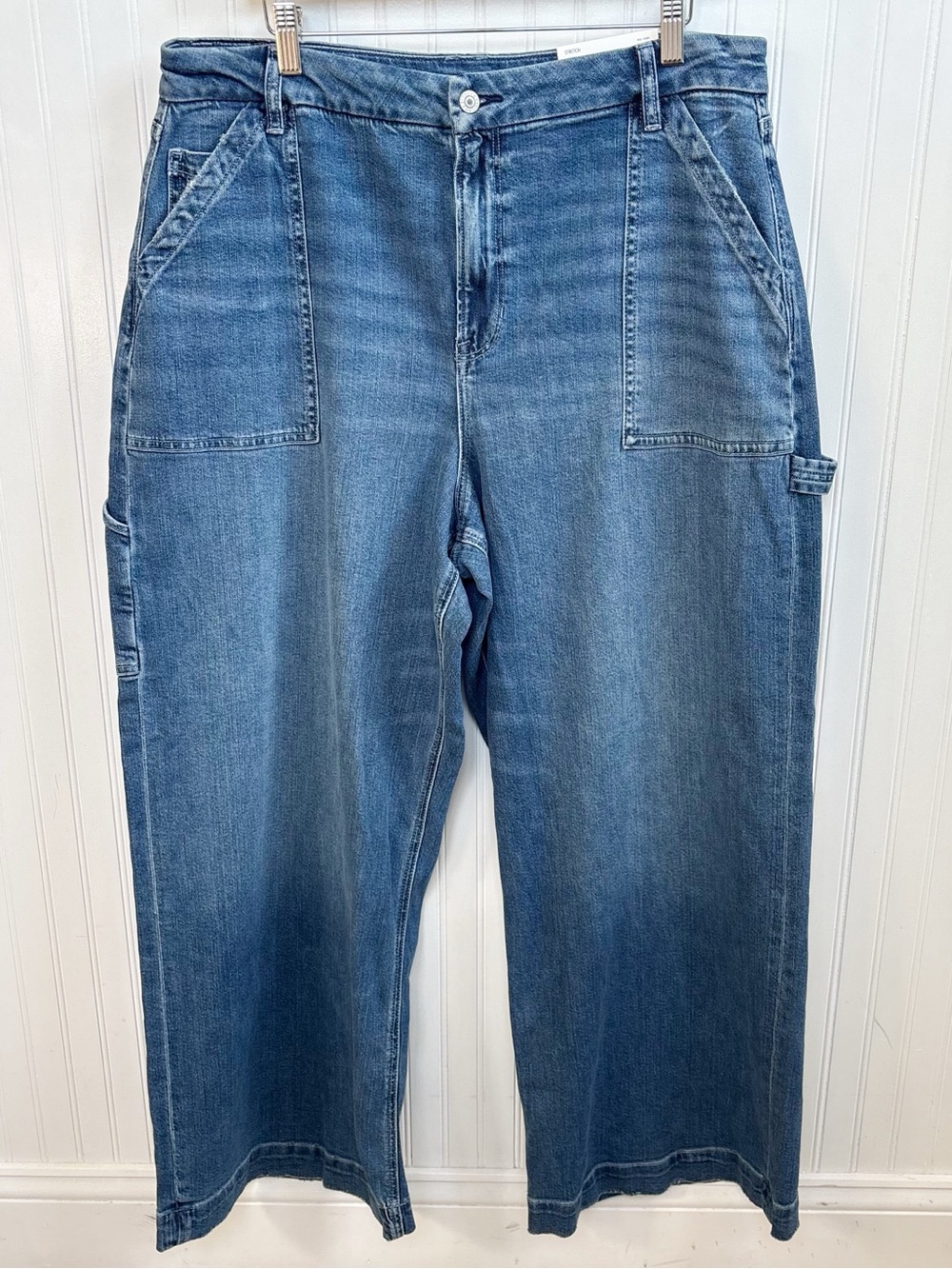 American Eagle Curvy Dreamy Drape Super High Rise Baggy Wide Leg Jeans 18 Short